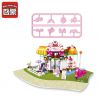 Enlighten 2003 Qman 2003 non  QUÁN CAFE CỦA ABBY bộ đồ chơi xếp lắp ráp ghép mô hình  CHERRY ABBY'S CAFE Các Bạn Gái 277 khối