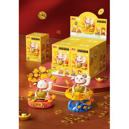 JAKI BK007 Solar Beckoning Cat Xếp hình lắp ráp ghép mô hình Mèo may mắn năng lượng mặt trời 4 loại