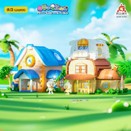 Wekki 518204 Xếp hình lắp ráp ghép mô hình Con dê dễ chịu và con sói to lớn: Lều dê dễ chịu