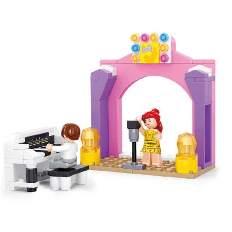 Sluban M38-B0521 Xếp hình lắp ráp ghép mô hình Giấc Mơ Hồng Vịnh Cá Heo: Độc tấu Piano