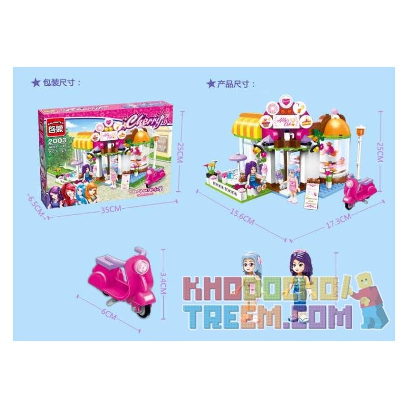 Enlighten 2003 Qman 2003 non  QUÁN CAFE CỦA ABBY bộ đồ chơi xếp lắp ráp ghép mô hình  CHERRY ABBY'S CAFE Các Bạn Gái 277 khối