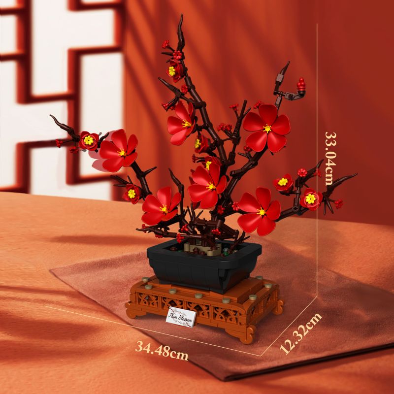 Free Tribe 11004 Plum Blossom Xếp hình lắp ráp ghép mô hình quả mận
