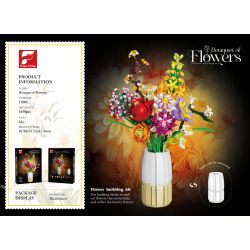 Free Tribe 11006 Bouquet of Flowers Xếp hình lắp ráp ghép mô hình hoàng hôn mùa hè
