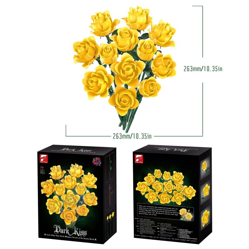 Free Tribe 11017 Dark Kiss Xếp hình lắp ráp ghép mô hình Hoa hồng