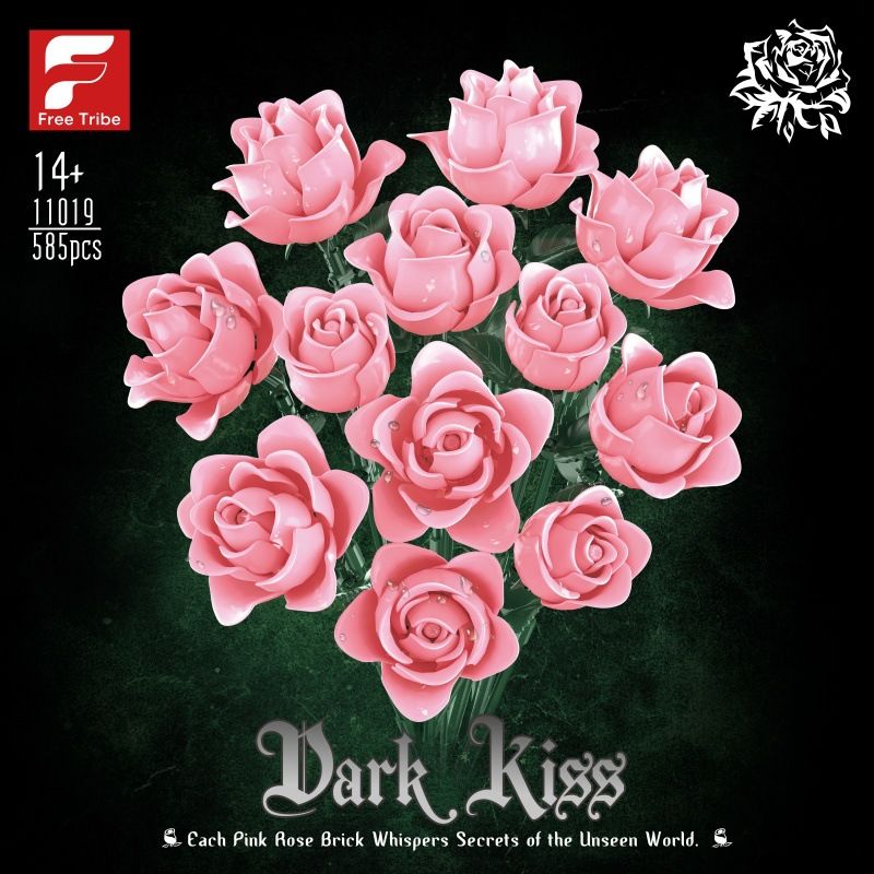 Free Tribe 11019 Dark Kiss Xếp hình lắp ráp ghép mô hình Hoa hồng