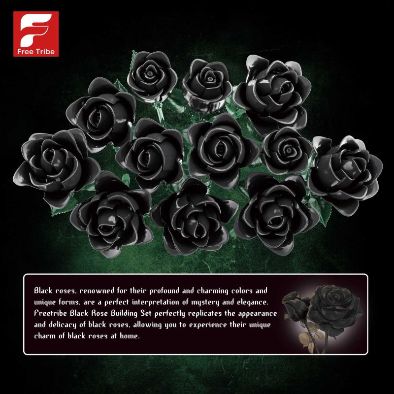 Free Tribe 11019 Dark Kiss Xếp hình lắp ráp ghép mô hình Hoa hồng