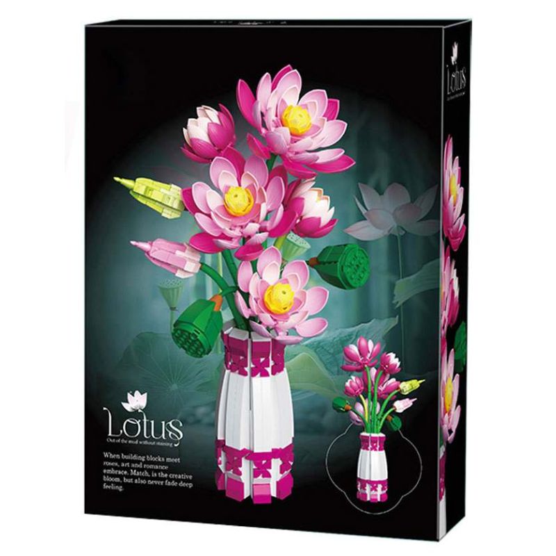 Free Tribe 11007 Lotus Xếp hình lắp ráp ghép mô hình hoa sen