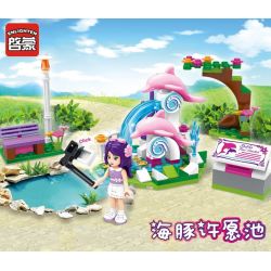 Enlighten 2002 Qman 2002 non  ĐÀI PHUN NƯỚC CÁ HEO bộ đồ chơi xếp lắp ráp ghép mô hình  CHERRY DOLPHN TREVI FOUNTAIN Các Bạn Gái 109 khối