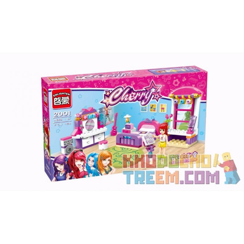 Enlighten 2001 Qman 2001 non  PHÒNG NGỦ CỦA CHERRY bộ đồ chơi xếp lắp ráp ghép mô hình  CHERRY CHERRY'S BEDROOM Các Bạn Gái 124 khối