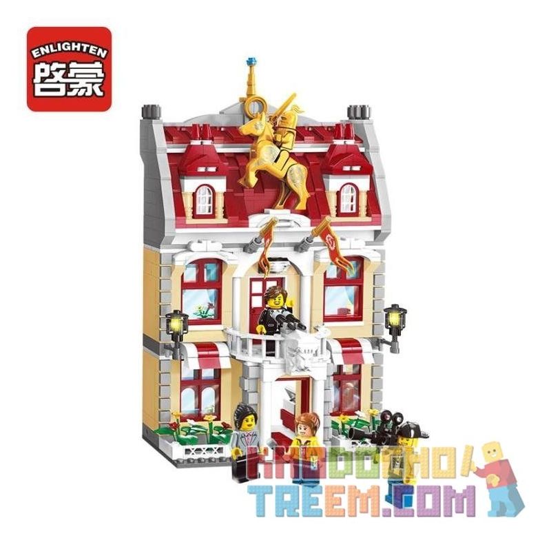 Enlighten 1130 Qman 1130 non  TÒA THỊ CHÍNH bộ đồ chơi xếp lắp ráp ghép mô hình City Thành Phố 742 khối