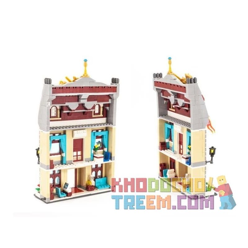 Enlighten 1130 Qman 1130 non  TÒA THỊ CHÍNH bộ đồ chơi xếp lắp ráp ghép mô hình City Thành Phố 742 khối