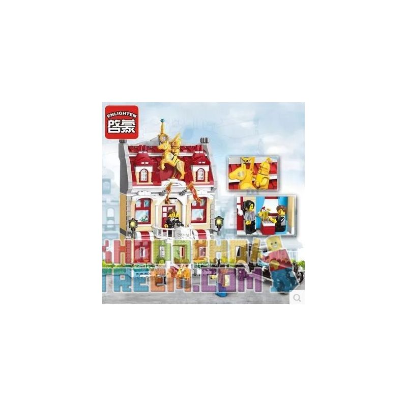 Enlighten 1130 Qman 1130 non  TÒA THỊ CHÍNH bộ đồ chơi xếp lắp ráp ghép mô hình City Thành Phố 742 khối