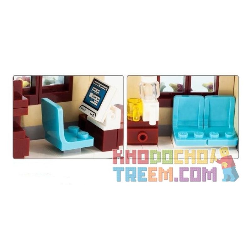 Enlighten 1130 Qman 1130 non  TÒA THỊ CHÍNH bộ đồ chơi xếp lắp ráp ghép mô hình City Thành Phố 742 khối