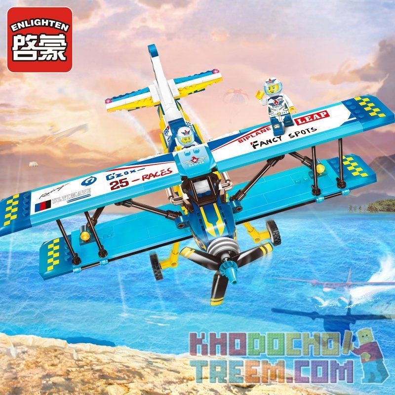 Enlighten 1125 Qman 1125 non  MÁY BAY BIỂU DIỄN bộ đồ chơi xếp lắp ráp ghép mô hình City Thành Phố 354 khối