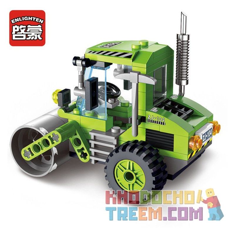 Enlighten 1104 Qman 1104 non  XE LU bộ đồ chơi xếp lắp ráp ghép mô hình City ROAD ROLLER Thành Phố 102 khối Enlighten 1104 Qman 1104 non  XE LU bộ đồ chơi xếp lắp ráp ghép mô hình City ROAD ROLLER Thành Phố 102 khối