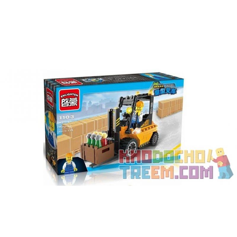 Enlighten 1103 Qman 1103 non  XE NÂNG HÀNG bộ đồ chơi xếp lắp ráp ghép mô hình City FORKLIFT Thành Phố 115 khối Enlighten 1103 Qman 1103 non  XE NÂNG HÀNG bộ đồ chơi xếp lắp ráp ghép mô hình City FORKLIFT Thành Phố 115 khối