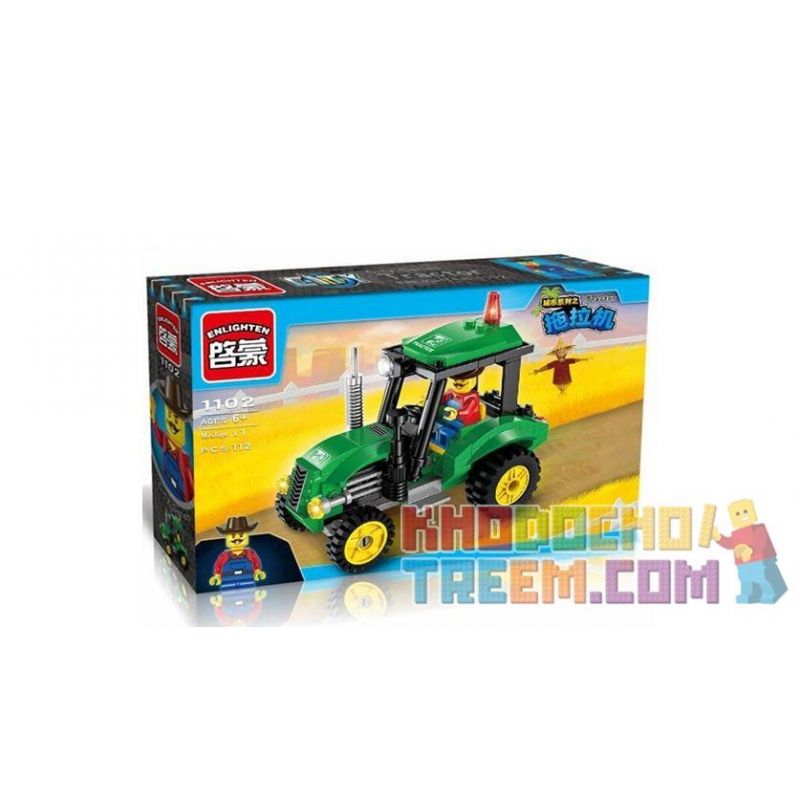 Enlighten 1102 Qman 1102 non  MÁY KÉO bộ đồ chơi xếp lắp ráp ghép mô hình City TRACTOR Thành Phố 112 khối Enlighten 1102 Qman 1102 non  MÁY KÉO bộ đồ chơi xếp lắp ráp ghép mô hình City TRACTOR Thành Phố 112 khối