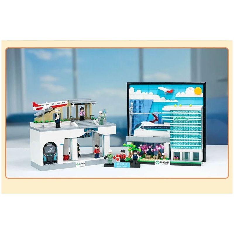 Pantasy 11043 Xếp hình lắp ráp ghép mô hình Bưu thiếp ga tàu điện ngầm Phúc Châu Difenjiang