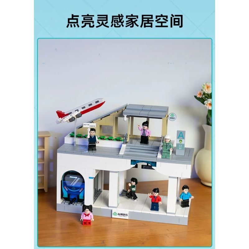 Pantasy 11044 Xếp hình lắp ráp ghép mô hình Tàu điện ngầm Phúc Châu Binhai Express