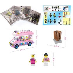 ENLIGHTEN 1112 non  XE BÁN KEM LƯU ĐỘNG bộ đồ chơi xếp lắp ráp ghép mô hình City ICE-CREAM VAN Thành Phố 213 khối