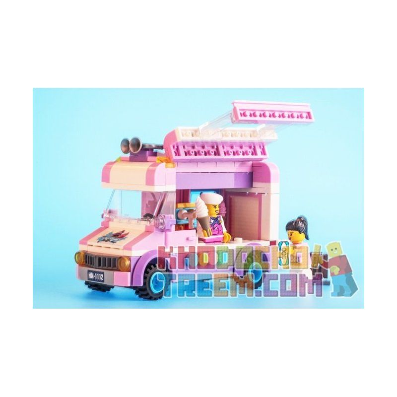 ENLIGHTEN 1112 non  XE BÁN KEM LƯU ĐỘNG bộ đồ chơi xếp lắp ráp ghép mô hình City ICE-CREAM VAN Thành Phố 213 khối