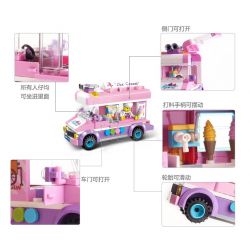 ENLIGHTEN 1112 non  XE BÁN KEM LƯU ĐỘNG bộ đồ chơi xếp lắp ráp ghép mô hình City ICE-CREAM VAN Thành Phố 213 khối