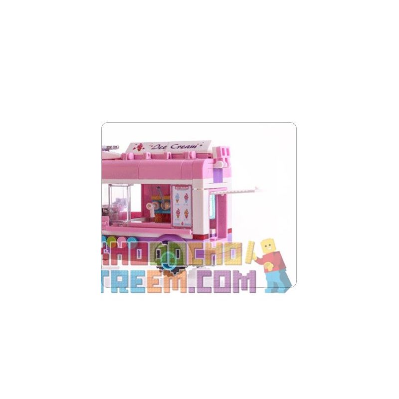 ENLIGHTEN 1112 non  XE BÁN KEM LƯU ĐỘNG bộ đồ chơi xếp lắp ráp ghép mô hình City ICE-CREAM VAN Thành Phố 213 khối