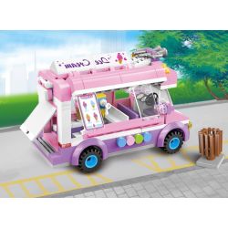 ENLIGHTEN 1112 non  XE BÁN KEM LƯU ĐỘNG bộ đồ chơi xếp lắp ráp ghép mô hình City ICE-CREAM VAN Thành Phố 213 khối