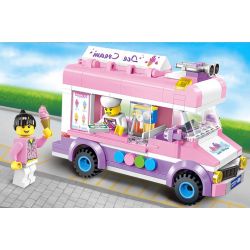 ENLIGHTEN 1112 non  XE BÁN KEM LƯU ĐỘNG bộ đồ chơi xếp lắp ráp ghép mô hình City ICE-CREAM VAN Thành Phố 213 khối