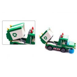 Enlighten 1111 Qman 1111 non  XE THU GOM RÁC bộ đồ chơi xếp lắp ráp ghép mô hình City GARBAGE TRUCK Thành Phố 198 khối