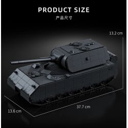 12GO 97016 Panzer VII Maus Xếp hình lắp ráp ghép mô hình Xe tăng siêu nặng Maus 1:28
