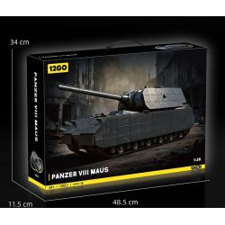 12GO 97016 Panzer VII Maus Xếp hình lắp ráp ghép mô hình Xe tăng siêu nặng Maus 1:28