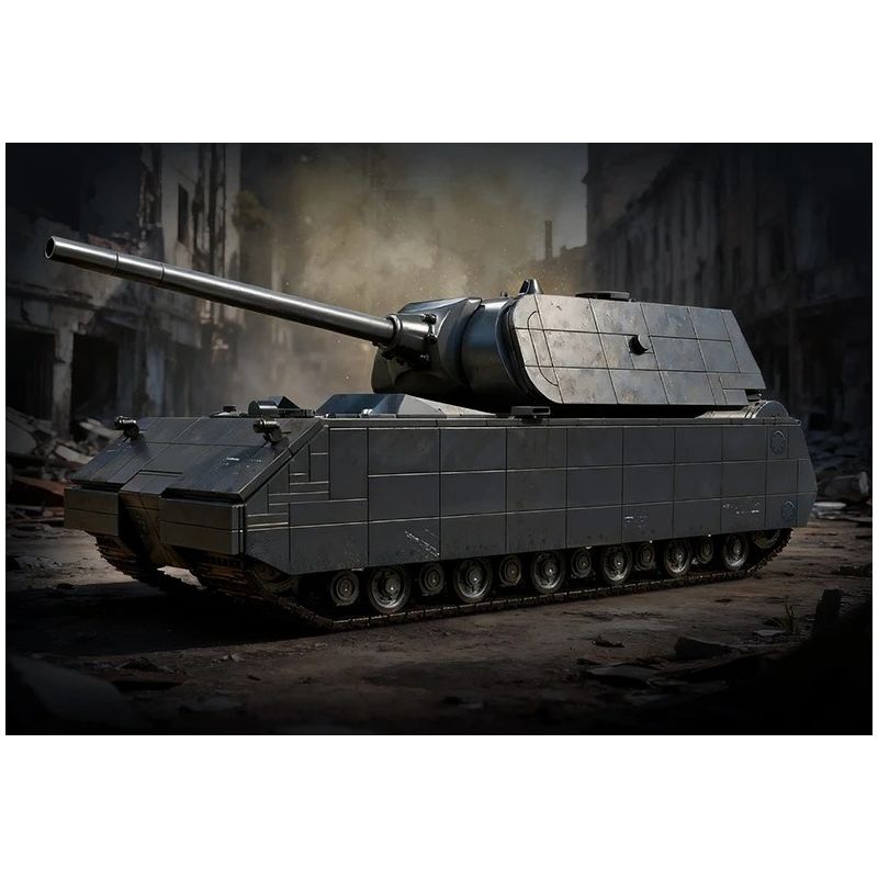 12GO 97016 Panzer VII Maus Xếp hình lắp ráp ghép mô hình Xe tăng siêu nặng Maus 1:28