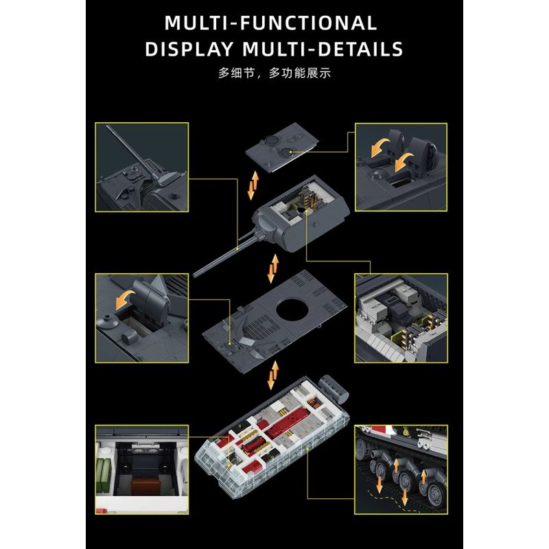 12GO 97016 Panzer VII Maus Xếp hình lắp ráp ghép mô hình Xe tăng siêu nặng Maus 1:28