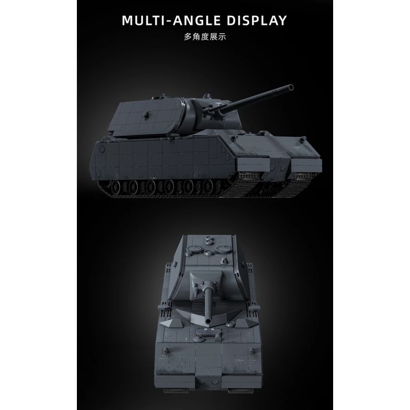 12GO 97016 Panzer VII Maus Xếp hình lắp ráp ghép mô hình Xe tăng siêu nặng Maus 1:28