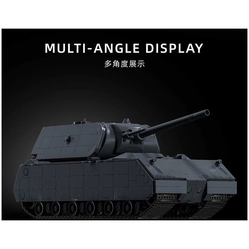 12GO 97016 Panzer VII Maus Xếp hình lắp ráp ghép mô hình Xe tăng siêu nặng Maus 1:28