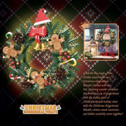 Free Tribe 11029 Christmas Gingerbread Werath Xếp hình lắp ráp ghép mô hình vòng hoa giáng sinh