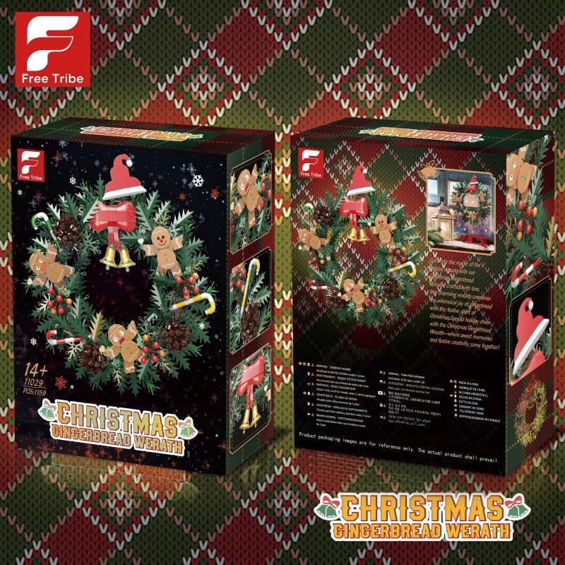 Free Tribe 11029 Christmas Gingerbread Werath Xếp hình lắp ráp ghép mô hình vòng hoa giáng sinh