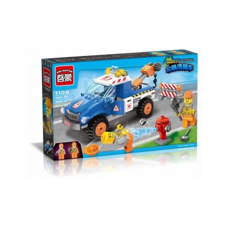 Enlighten 1109 Qman 1109 non  XE Ô TÔ SỬA ĐƯỜNG bộ đồ chơi xếp lắp ráp ghép mô hình City ROAD WRECKER Thành Phố 207 khối