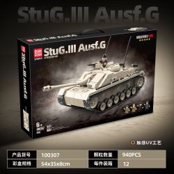 QUANGUAN 100307 StuG.III Ausf.G Xếp hình lắp ráp ghép mô hình Súng tấn công loại 3 G