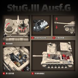 QUANGUAN 100307 StuG.III Ausf.G Xếp hình lắp ráp ghép mô hình Súng tấn công loại 3 G