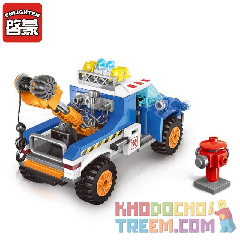 Enlighten 1109 Qman 1109 non  XE Ô TÔ SỬA ĐƯỜNG bộ đồ chơi xếp lắp ráp ghép mô hình City ROAD WRECKER Thành Phố 207 khối