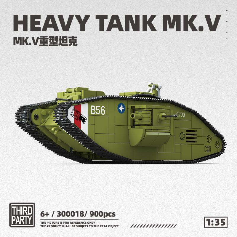 ThirdParty 300018 Heavy Tank MK.V Xếp hình lắp ráp ghép mô hình Tăng hạng nặng MK.V 1:35