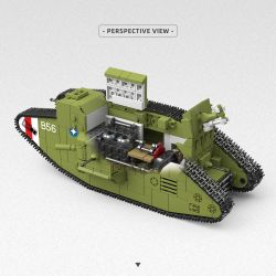 ThirdParty 300018 Heavy Tank MK.V Xếp hình lắp ráp ghép mô hình Tăng hạng nặng MK.V 1:35
