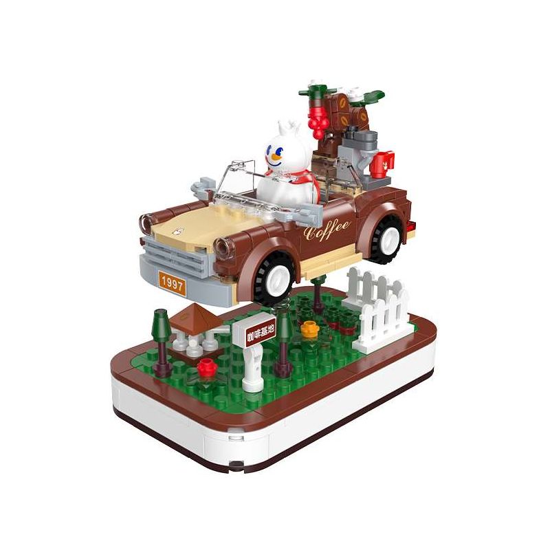 Mixue Ice City XWZB-24054 Xếp hình lắp ráp ghép mô hình Mixue Ice City Snow King Shaker: Chuyến tham quan cà phê Snow King