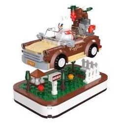 Mixue Ice City XWZB-24054 Xếp hình lắp ráp ghép mô hình Mixue Ice City Snow King Shaker: Chuyến tham quan cà phê Snow King