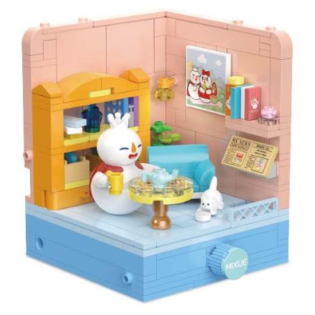 Mixue Ice City XWZB-25022 Xếp hình lắp ráp ghép mô hình Cùng nhau đón xuân ở Mixue Bingchen: nếm trà