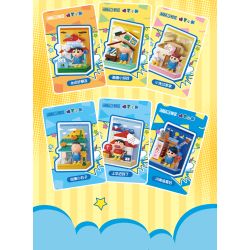 AREA-X AB0161 Xếp hình lắp ráp ghép mô hình Crayon Shin-chan: Nhãn dán vui nhộn Đồ trang trí từ tính 6 loại