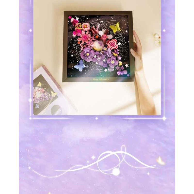 AREA-X AF0014 Starry Blossoms Xếp hình lắp ráp ghép mô hình Đêm đầy sao và biển hoa
