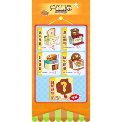 AREA-X AX0507 Xếp hình lắp ráp ghép mô hình Móc khóa thời gian thơm ngon 4 kiểu